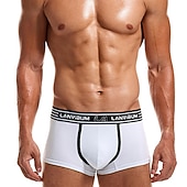 preiswerte Boxershorts für Herren-Herren 2 Packungen Unterwäsche Boxer Polyester Atmungsaktiv Weich Farbblock Mittlere Taillenlinie Schwarz Weiß