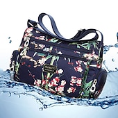 economico Borse a Tracolla-Per donna Borsa a tracolla Borsa a tracolla Nylon Esterno Giornaliero Per uscire Stampa Impermeabile Floreale Fiore decorativo Nero grigio Nero Bianco