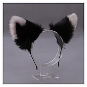 お買い得  ヘアスタイリングアクセサリー-キツネクリップ 猫耳 オオカミの足跡 コスプレ衣装 ハロウィン ファンシーパーティーコスチュームアクセサリー かわいいロリータぬいぐるみ kc キツネの耳の頭飾り 動物の耳のアクセサリー 猫耳カチューシャ