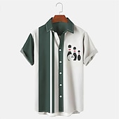 abordables Chemise de Bowling pour Hommes-Homme Rayé Boule de bowling Chemise Chemise de quilles Chemise boutonnée Manche Courte Sportif Mode Vêtement de rue Extérieur Casual du quotidien Eté Printemps Col rabattu Imprimer Bouton bas Jaune