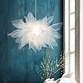 cheap Cluster Design-LED Pendant Light White Mesh Chandelier Modern Pendant Light Wedding Room Living Room Girls Room Bedroom Chandelier Personality Creative Romantic Lighting