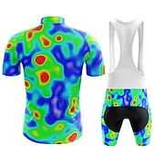 economico Set di abbigliamento da uomo-Per uomo Maglia da ciclismo con pantaloncini con bretelle Graffiti Manica Corta Bicicletta Completo Abbigliamento con 3 tasche posteriori Mountain Bike MTB Ciclismo su strada Cuscinetto 3D