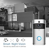 cheap Video Door Phone Systems-Video Doorbell Camera Wireless Battery Powered WiFi Video Doorbell Camera Motion Detector 2-Way Talk HD Video Night Vision Cloud Storage Battery Powered 2.4G WiFi Smart Home Security Doorbell C