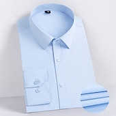 economico camicie da uomo no stiro-Per uomo Camicia Camicie Maglietta informale Camicia con bottoni Liscio Matrimonio Ufficio / Business Nero Bianco Rosa Blu marino scuro Manica lunga Collo ripiegabile Primavera estate Abbigliamento