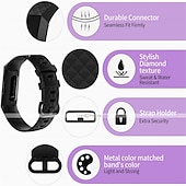 Недорогие Ремешки для часов Fitbit-Умный ремешок для часов для Фитбит Charge 4 / Charge 3 / Charge 3SE Мягкий силикон Умные часы Ремень Металлическая застежка Регулируется Дышащий Спортивный ремешок Замена Браслет