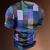 economico T-shirt 3D da Uomo-Per uomo Color Block maglietta Magliette Manica corta maglietta Stampa 3D Girocollo Camicia Vintage Di tendenza Originale Esterno Informale Giornaliero Giallo Rosso Viola Primavera estate