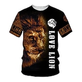 abordables T-shirts à imprimé animal-Homme Unisexe tigre Imprimés Photos T shirt Manche Courte T-shirt 3D effet Col Ras du Cou Chemise Sportif Décontractées Grand et grand Extérieur Plein Air du quotidien Noir / Blanc Argent + or Or