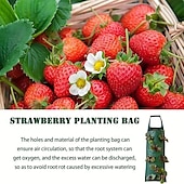 abordables accesorios para el cuidado de las plantas-bolsa de cultivo de fresa colgante, bolsa de cultivo de fresa con 8 agujeros para tomate de fresa y pimiento bolsa de cultivo de tomate al revés, bolsa de cultivo de verduras, suministros de jardinería