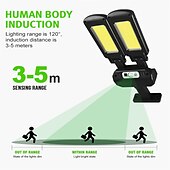 economico Lampioni-lampione solare per esterni lampada da parete a doppia testa con 3 modalità impermeabile sensore di movimento pir illuminazione di sicurezza per giardino patio portico garage 1pz