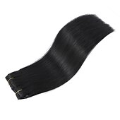 cheap Clip in Hair Extensions-Clip in Hair Extensions Real Human Hair 9pcs 130g Jet Black Hair Extensions Straight Natural Soft Thick Remy Extensions Straight Clip in Hair Extensions Human Hair 22inch Jet Black Color