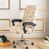 abordables Housse de fauteuil de bureau-Housse de chaise d&#039;ordinateur, housse de chaise de bureau extensible housse de siège de jeu rotative douce durable lavable
