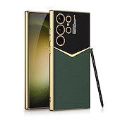levne Pouzdra pro Samsung-telefon Carcasă Pro Samsung Galaxy S25 S24 Ultra Plus S23 Zadní kryt Držák na tužky Galvanizované Ochrana celého těla Jednobarevné PC PU kůže