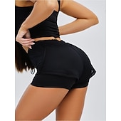 economico pantaloncini da corsa da donna-Per donna Pantaloncini da corsa Pantaloncini da palestra Pantaloncini da yoga A cordoncino 2 in 1 Fodera Pantaloni Sportivo Traspirante Asciugatura rapida Yoga Fitness Allenamento in palestra Standard