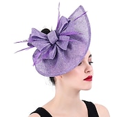 halpa Juhlahatut-fascinators Tekopellava Kentucky Derby Hevoskilpailu cocktail Royal Astcot Tyylikäs Retro Kanssa Sulilla Ruseteilla Päähine Päähineet