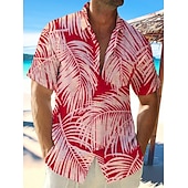 voordelige Geometrisch patroon-Voor heren Geometrie Overhemd Overhemd met knopen Korte mouw Sport Modieus Streetwear Buiten Straat Dagelijks Zomer Lente Strijkijzer Afdrukken Button-omlaag Paars Bruin Groen White + White