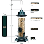 cheap Backyard Birding &amp; Wildlife-Bird Feeders for Outdoors Hanging  Squirrel Proof Bird Feeders for Outdoors Large Tube Bird Feeder with 4 Feeding Ports Bird Seed Feeder with Hook and Food Tray Attract Multiple Birds