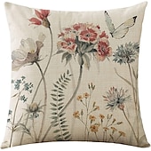 billige blomster- og plantestil-blomst fugl sommerfugl dobbel side putetrekk 4 stk mykt dekorativt putetrekk for soverom stue sofa sofa stol maskinvaskbar
