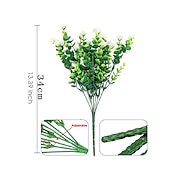 voordelige Kunstbloemen-1 st 7 vork eucalyptus kleine rozen plastic eucalyptus bladeren gesimuleerd watergras