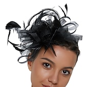 levne Fascinátory-Fascinátory Tyl Kentucky Derby Dostih koktejl Royal Astcot retro Elegantní S Peří Přílba Pokrývky Hlavy
