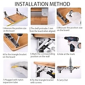 cheap Building Supplies-2pcs Heavy Duty Folding Shelf Brackets - 8&quot;, 10&quot; &amp; 12&quot; - Wall Mounted for Bench Table with Screws