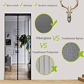 levne Obrazovka pro okno a dveře-Magnetická obrazovka dveří skleněná síť proti komárům magnetické zavírání moskytiérka – ochrana proti komárům pro pohodlný vstup udržet hmyz venku černá