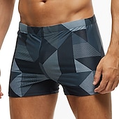 abordables maillot de bain boxer homme-Homme Maillots de Bain short de bain Short de bain Short Imprimer Imprimés Photos Confort Respirable Vacances Sortie Hawaïen Bohème Noir Bleu