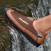 cheap Men&#039;s Slip-ons &amp; Loafers-Men&#039;s Breathable Mesh Slip-On Casual Shoes – Lightweight Outdoor Walking Loafers with Hand-Stitched Detailing and Flexible Sole
