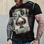 abordables T-shirts 3D-Homme 3D Poker T shirt Manche Courte T-shirt 3D effet Col Rond Chemise Rétro Vintage Design Décontractées Soirée du quotidien A B C Vêtement Tenue Grande Taille S M L XL XXL 3XL 4XL