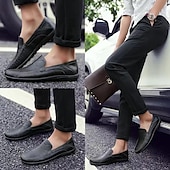 halpa Miesten loaferit ja nauhattomat kengät-Miesten Mokkasiinit Mokkasiini Comfort-kengät Vapaa-aika ulko- Päivittäin Tekonahka Hengittävä Loaferit Musta Ruskea Kevät
