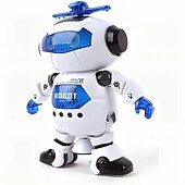 billiga elektronisk underhållning-musikalisk gående dansande robotleksak för barn blinkande ljus 360 kroppssnurrande småbarn pojkar flickor rolig leksaksfigur (modell 1)