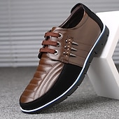 preiswerte Sneaker für Herren-Freizeit-Schnürschuhe aus Kunstleder für Herren – stylische blaue und schwarze Low-Top-Sneaker mit rutschfester Sohle für den Alltag und halbformelle Anlässe