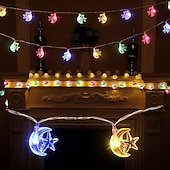 tanie Oświetlenie świąteczne-Moon stars fairy string lights 3m 20 leds 6m 40 leds ramadan string lights zasilany z baterii na ramadan boże narodzenie wesele dekoracje na patio domu