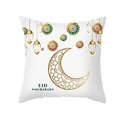 billiga Kuddfodral för semester-ramadan kareem kuddfodral eid mubarak 1 st mjukt dekorativt fyrkantigt kuddfodral örngott för sovrum vardagsrum soffa soffstol maskintvättbar