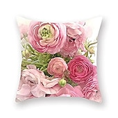 abordables style floral &amp; végétal-Fleurs double face taie d&#039;oreiller 4 pc doux décoratif carré taie d&#039;oreiller taie d&#039;oreiller pour chambre salon canapé canapé chaise