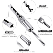 cheap Drill Bit Set-Square Hole Drill Bits for Wood, Woodworking Hole Saw Mortising Chisel Drill Bits1/4 inch, 5/16 inch, 3/8 inch, 1/2 inch