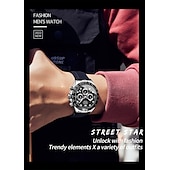 Недорогие Кварцевые часы-Кварцевые часы OLEV для мужчин спортивные наручные часы светящиеся хронографы с календарем многофункциональные водонепроницаемые с силиконовым браслетом