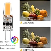 رخيصةأون أضواء LED ثنائي الدبوس-10 قطعة G4 LED لمبة قابلة للتعتيم AC / DC12-24V 2 واط 3 واط 1505 COB مصباح ليد بديل لمبة الهالوجين التقليدية لأضواء الثريا