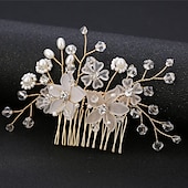 ieftine Accesorii Stilizare Păr-pieptene de păr de mireasă de cristal pentru nuntă, cu strasuri, agrafă de păr de mireasă strălucitoare, accesorii de păr bijuterie pentru femei și fete (argintiu)