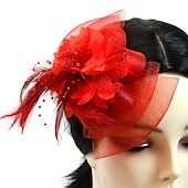 preiswerte Faszinator-Fascinator Hüte Kopfbedeckung Netz Teeparty Pferderennen Ladies Day Melbourne Cup Handgemacht mit floralem Kopfschmuck Kopfbedeckung Kleid zum Beeindrucken Renntag Kleid