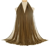olcso Arab muszlim-muszlim hidzsáb fejfedő egyszínű buborékos sifon sál nőknek divatos puha hidzsáb hosszú sál betakaró sálak 175*70cm