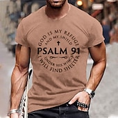 abordables Camiseta gráfica para hombres-Hombre Letra Camiseta Estilo casual Algodón Manga Corta Gráfico Camisa Vino Gris brezo Negro Camiseta cómoda Exterior Calle Ropa de diseñador de moda
