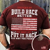 Veterans Day Men's Patriot Patriotic Veteran Graphic Prints National Flag T shirt Casual Style Cotton Short Sleeves Graphic Shirt Black Wine Navy Blue Comfortable Tee Street Vacation Fashion 11