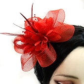 economico Fascinator-Fascinatori  Cappelli  Fasce per capelli in tulle  piume  rete con 1 pezzo Matrimonio  Occasione speciale  Copricapo per tea party per un&#039;ottima impressione Fascinatori del Derby Giornata di corsa