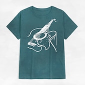 billiga Mäns grafiska t -shirt-Herr t-shirt med akustisk gitarr grafisk kortärmad