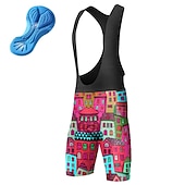 お買い得  メンズショートパンツ・タイツ・パンツ-男性用 グラフィック サイクリングビブショーツ バイク ボトムズ マウンテンサイクリング ロードバイク スポーツ 3Dパッド サイクリング 速乾性 吸汗性 ブルー オレンジ スパンデックス 衣類 サイクルウェア