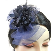 preiswerte Faszinator-Fascinator Hüte Kopfbedeckung Netz Teeparty Pferderennen Ladies Day Melbourne Cup Handgemacht mit floralem Kopfschmuck Kopfbedeckung Kleid zum Beeindrucken Renntag Kleid