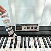 cheap Musical Instruments-Piano Notes Guide For Beginner Removable Piano Keyboard Note Labels For Learning 88-Key Full Size Made Of Silicone No Need Stickers Reusable For Kids Student