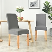 cheap Dining Chair Cover-2 Pcs Dining Chair Cover Burgundy Velvet Stretch Chair Seat Slipcover Spandex with Elastic Bottom Protector for Dining Room Wedding Ceremony Durable Washable