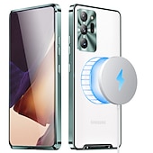 economico Cover Samsung-telefono Custodia Per Samsung Galaxy S24 S23 Ultra Plus S22 S21 Plus Ultra Note 20 Ultra S20 FE Custodia ad adsorbimento magnetico Con Magsafe Placcato Doppia setola Supporta la ricarica wireless