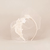 voordelige Fascinators-Hoofdbedekking Net Voile Hoed Bruiloft Casual Thee Feest Valentijnsdag Paard Race Retro Romantisch Klassiek Met Tulle Gezicht Voile Hoofdband Hoofdbedekking jurk om indruk te maken Race Dag Jurk